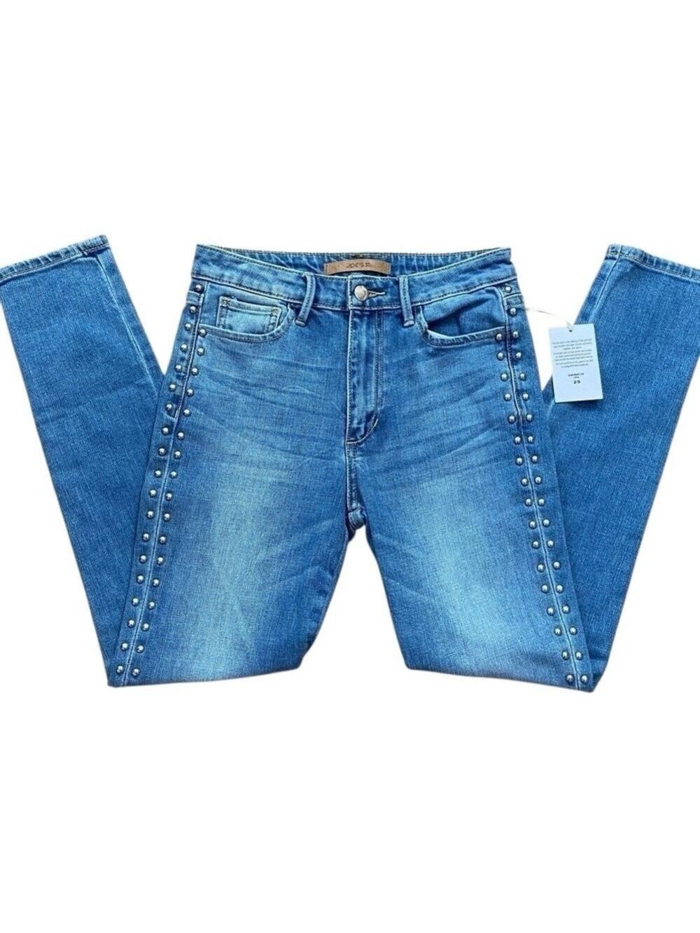 Joe’s jeans The Charlie High rise skinny studded stretchy size 25 light blue 25